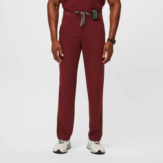 Men's Cargo Scrub Pants - Burgundy