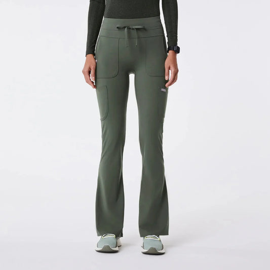 Women's High Waisted Flare ScrubLegging - Moss