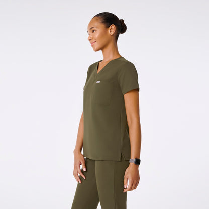 Women's One-Pocket Scrub Top- Spruce
