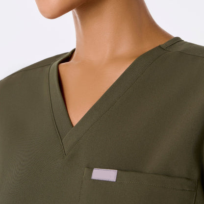 Women's One-Pocket Scrub Top- Spruce