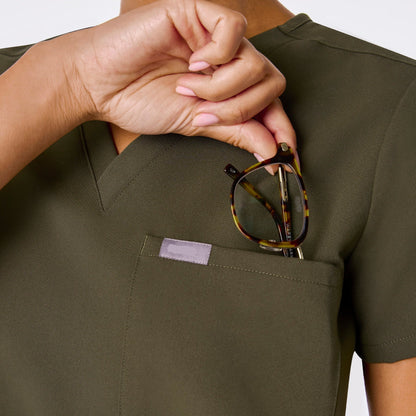 Women's One-Pocket Scrub Top- Spruce