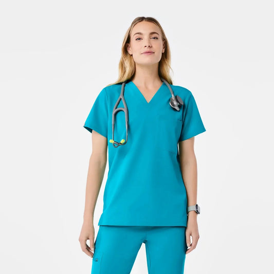 Women's  One-Pocket Scrub Top- Teal