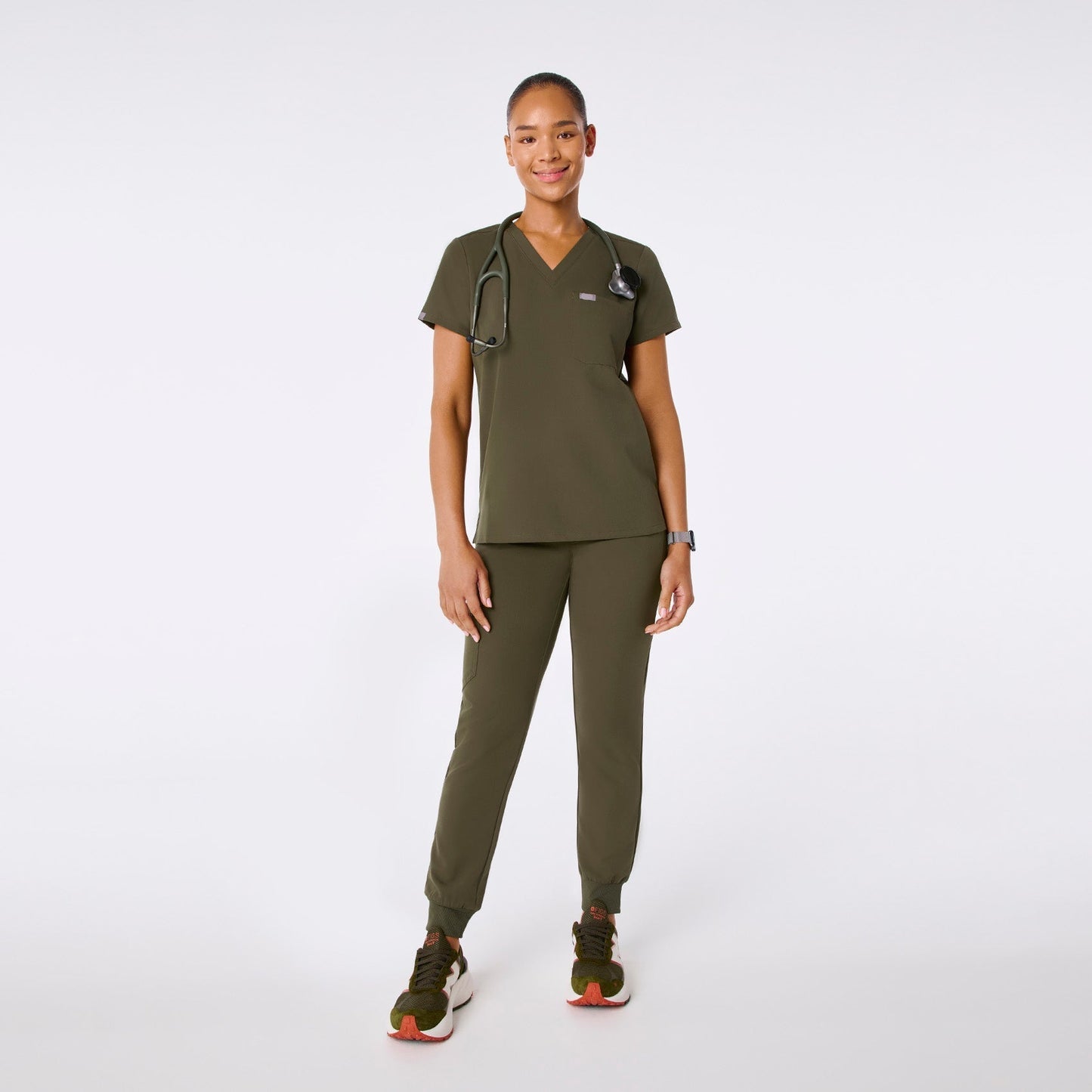 Women's One-Pocket Scrub Top- Spruce